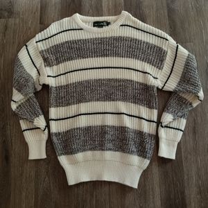 Vintage Knights of Round Table Men's Sweater striped Crew Neck pullover XL
